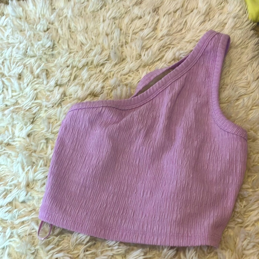 American Eagle Outfitters Lilac One-Shoulder Tank Top